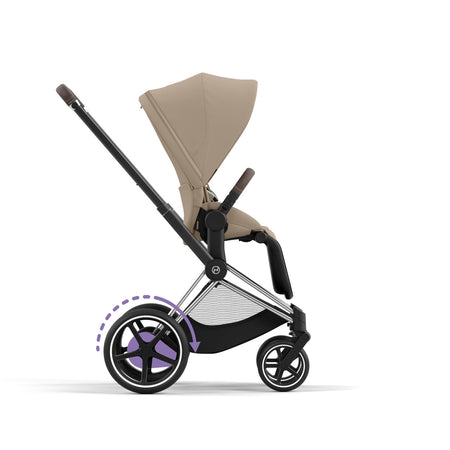 cybex priam chrome Cybex e-PRIAM 2 Stroller with Chrome Frame & Brown Accents