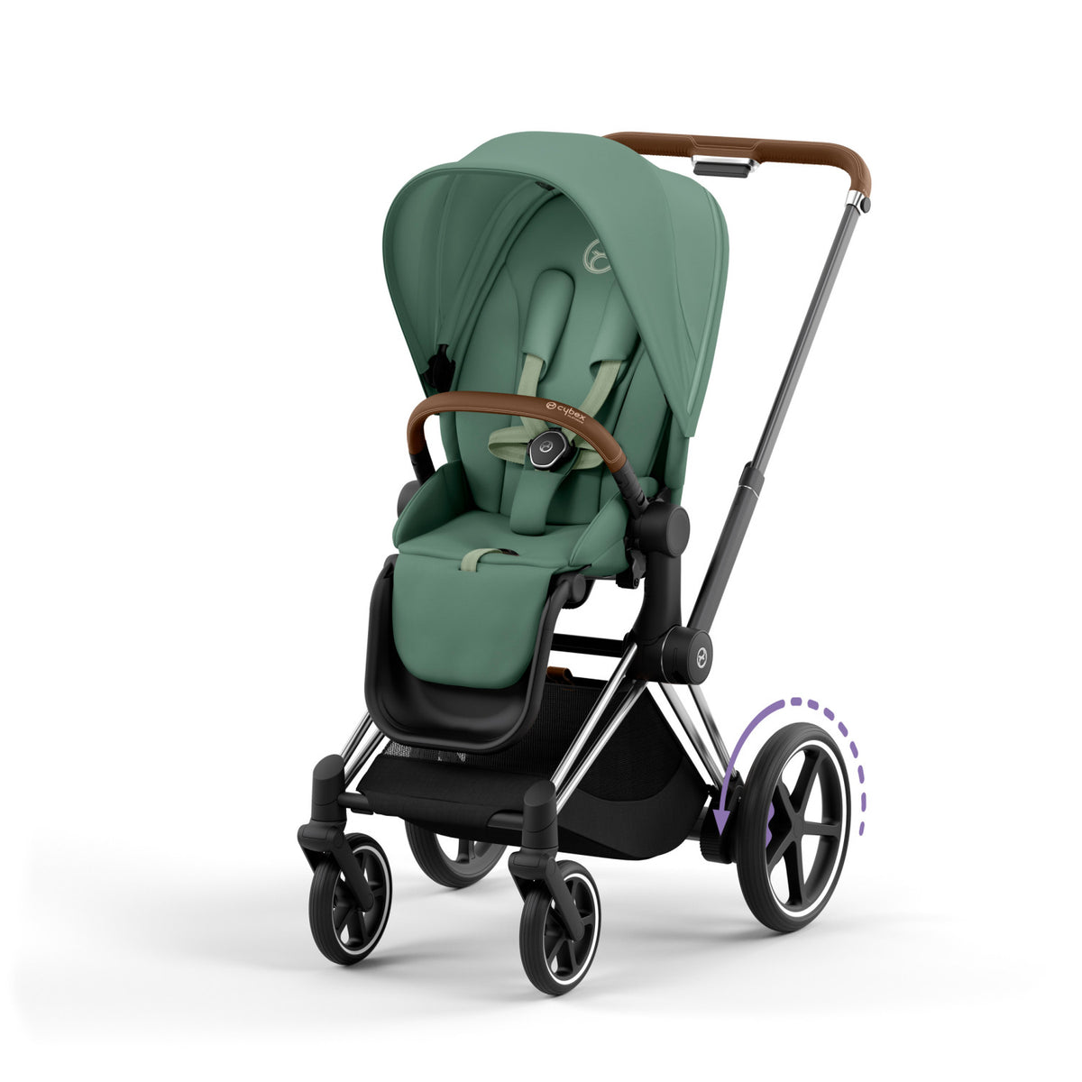 silla cybex Cybex e-PRIAM 2 Stroller with Chrome Frame & Brown Accents