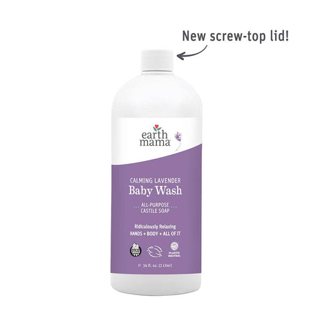 Calming Lavender Castile Baby Wash Lotions & Moisturizers Earth Mama Organics