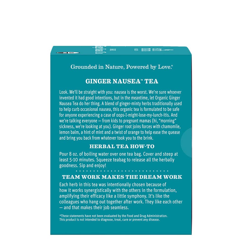 Organic Ginger Nausea Tea Products for Mom Earth Mama Organics