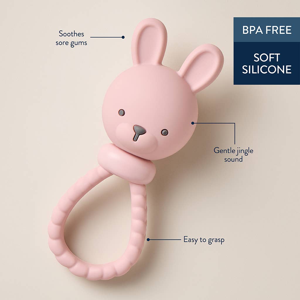 Pink Bunny Sweetie Rattle™ Pacifiers & Teethers Itzy Ritzy