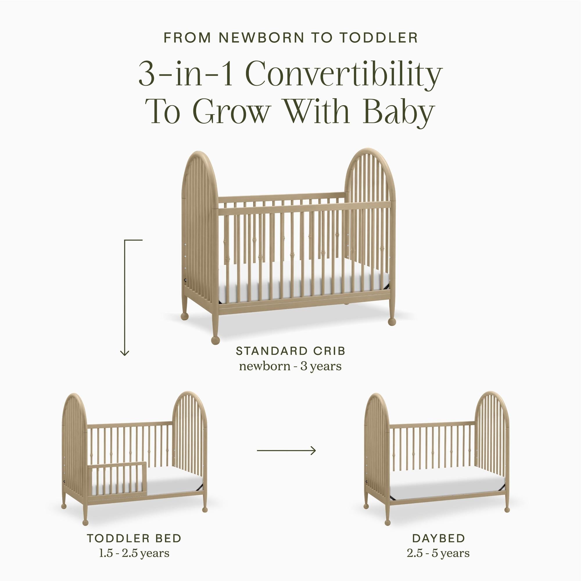 Alouette 3-in-1 Convertible Spindle Crib Cribs Namesake