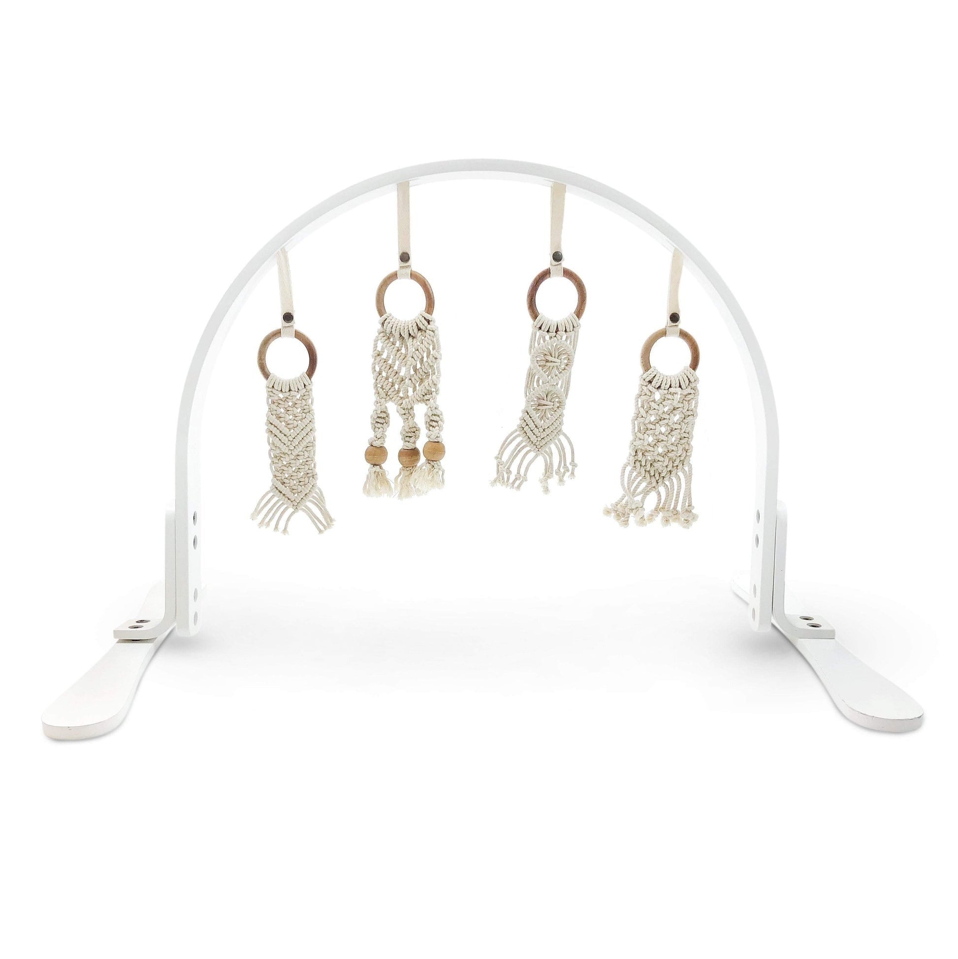 Finn + Emma Macrame Play Gym in White Play Mats & Gyms Finn + Emma