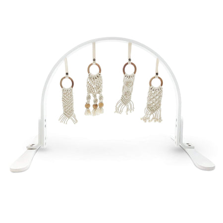 Finn + Emma Macrame Play Gym in White Play Mats & Gyms Finn + Emma