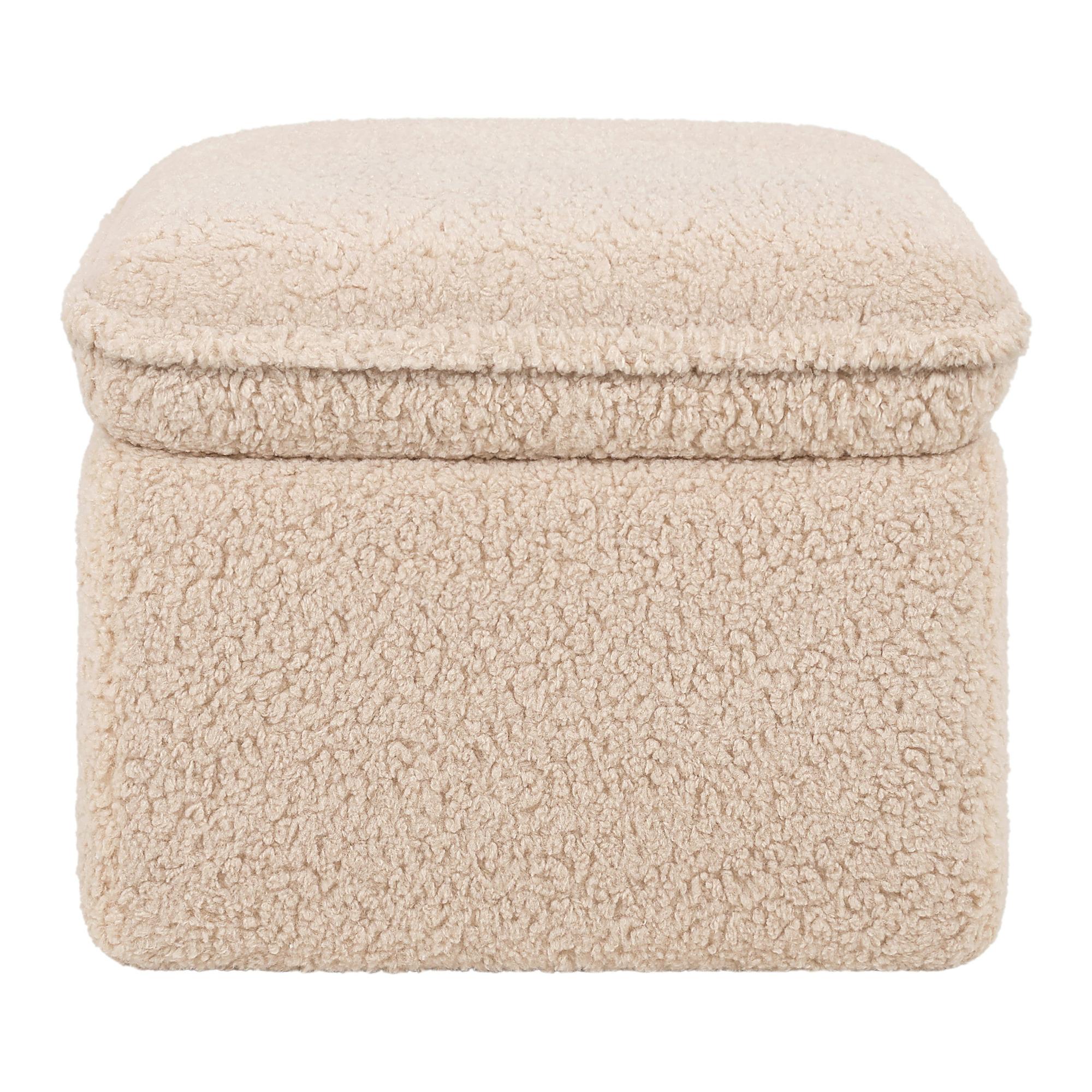 Cali Storage Ottoman in Shearling Ottomans Babyletto