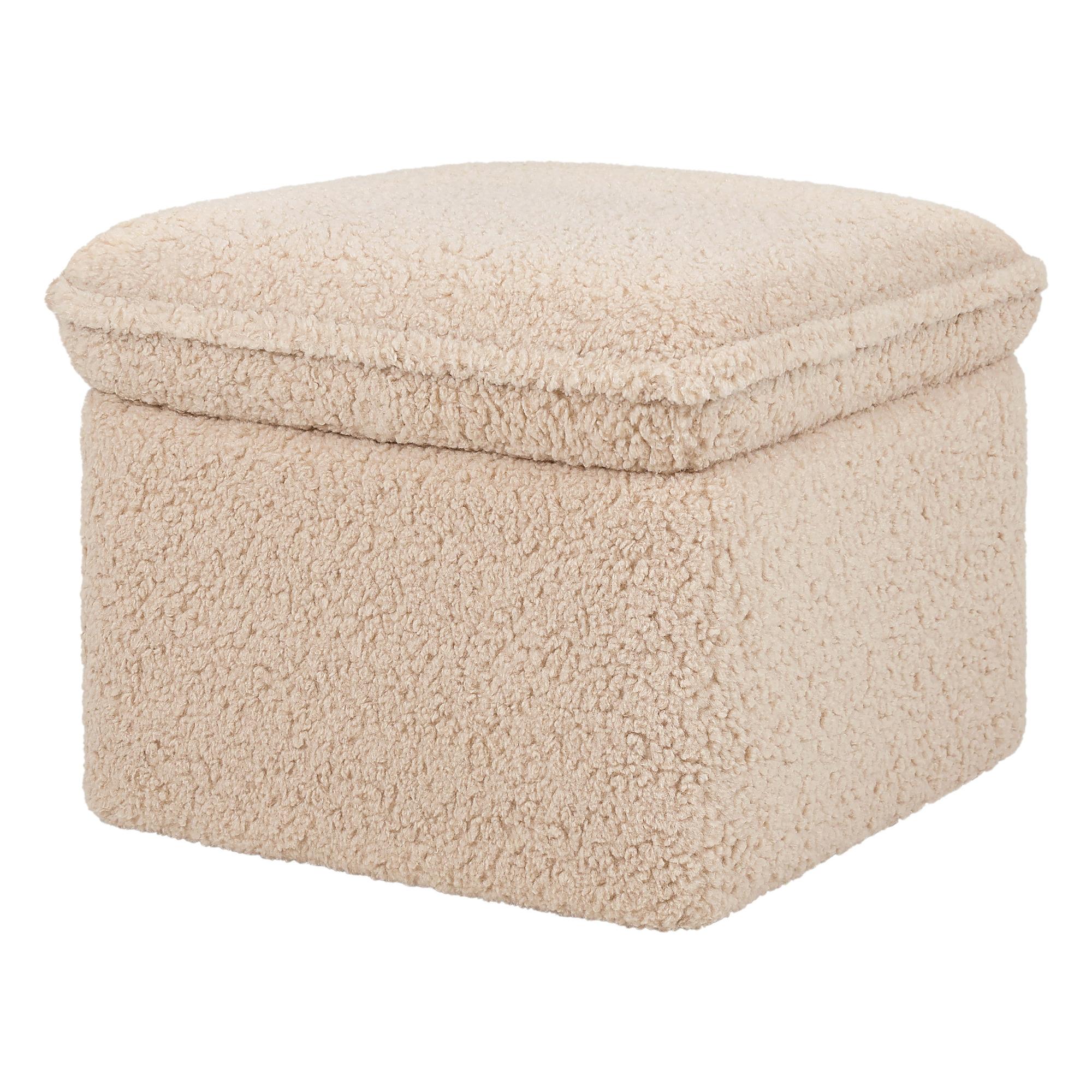 Cali Storage Ottoman in Shearling Ottomans Babyletto