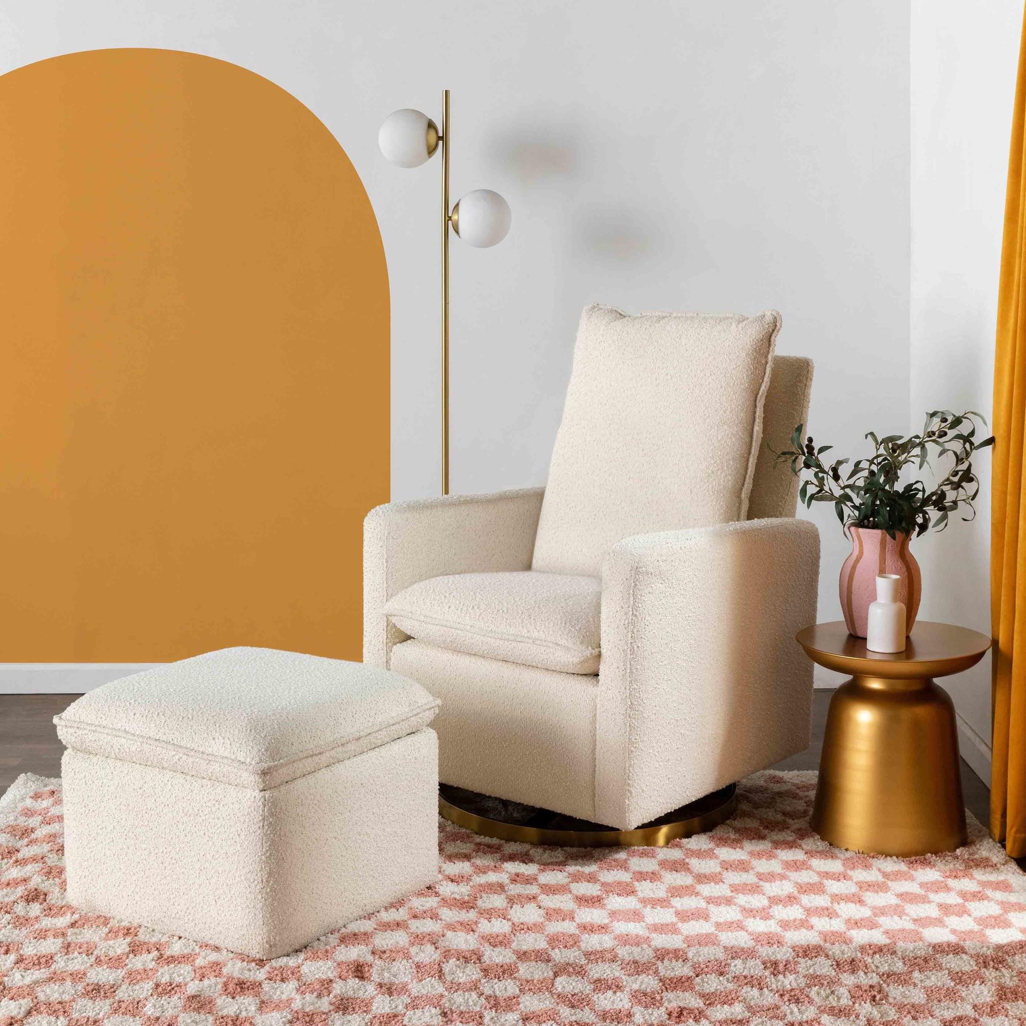 Cali Storage Ottoman in Boucle Ottomans Babyletto