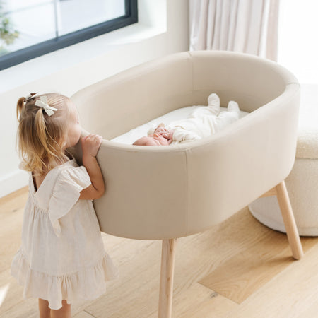 M26834GMLB,Babyletto,babyletto x GATHRE Capsule Bassinet in Millet