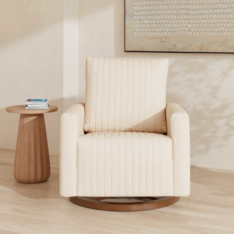 Poe Channeled Swivel Glider in Eco-Performance Fabric | Water Repellent & Stain Resistant