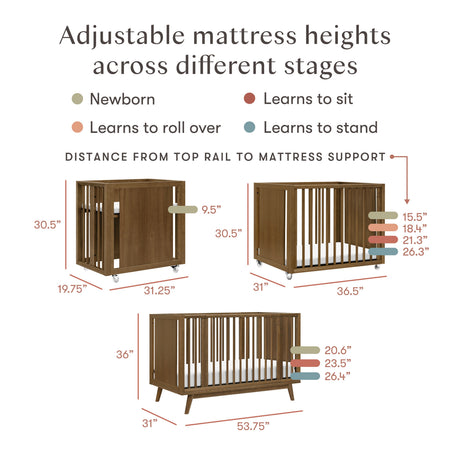 Palma 8-in-1 Convertible All-Stages Crib with Bassinet & Toddler Bed Kits Cribs Babyletto