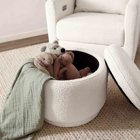 Enoki Storage Ottoman in Boucle Ottomans Babyletto