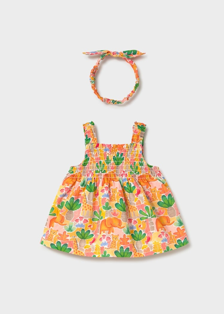 Newborn Girl Printed Dress with Headband Baby & Toddler Dresses Mayoral