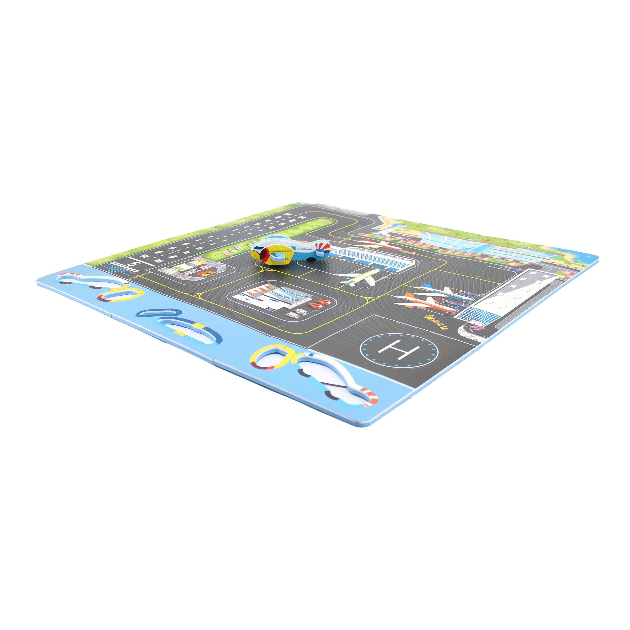 Sunta Airport Play Mat with DIY Airplane Play Mats & Gyms Tri Action Toys