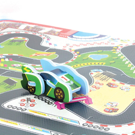 Sunta Racetrack Play Mat with DIY Car Play Mats & Gyms Tri Action Toys