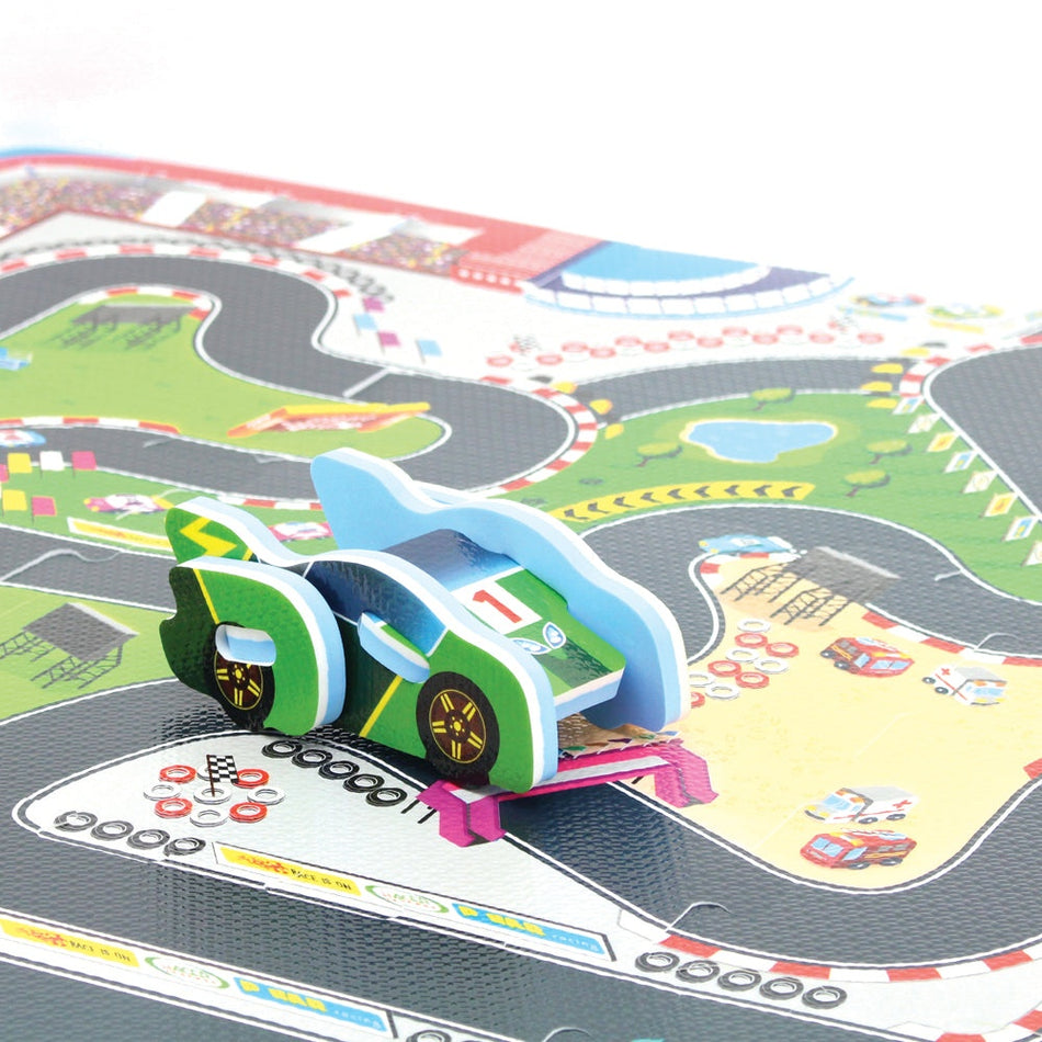 Sunta Racetrack Play Mat with DIY Car Play Mats & Gyms Tri Action Toys