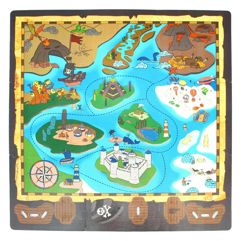 Sunta Treasure Map Play Mat with DIY Pirate Ship Play Mats & Gyms Tri Action Toys