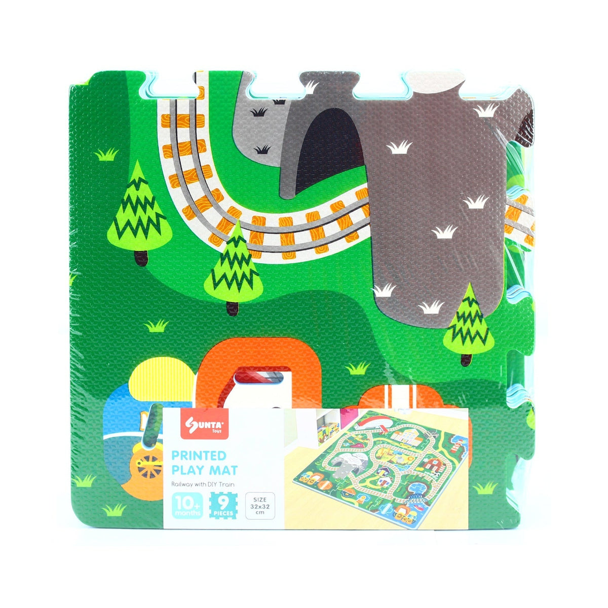 Sunta Train Track Play Mat with DIY Train Play Mats & Gyms Tri Action Toys
