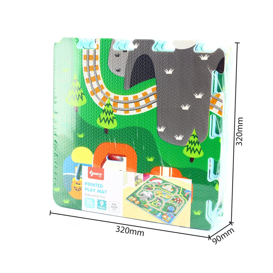 Sunta Train Track Play Mat with DIY Train Play Mats & Gyms Tri Action Toys
