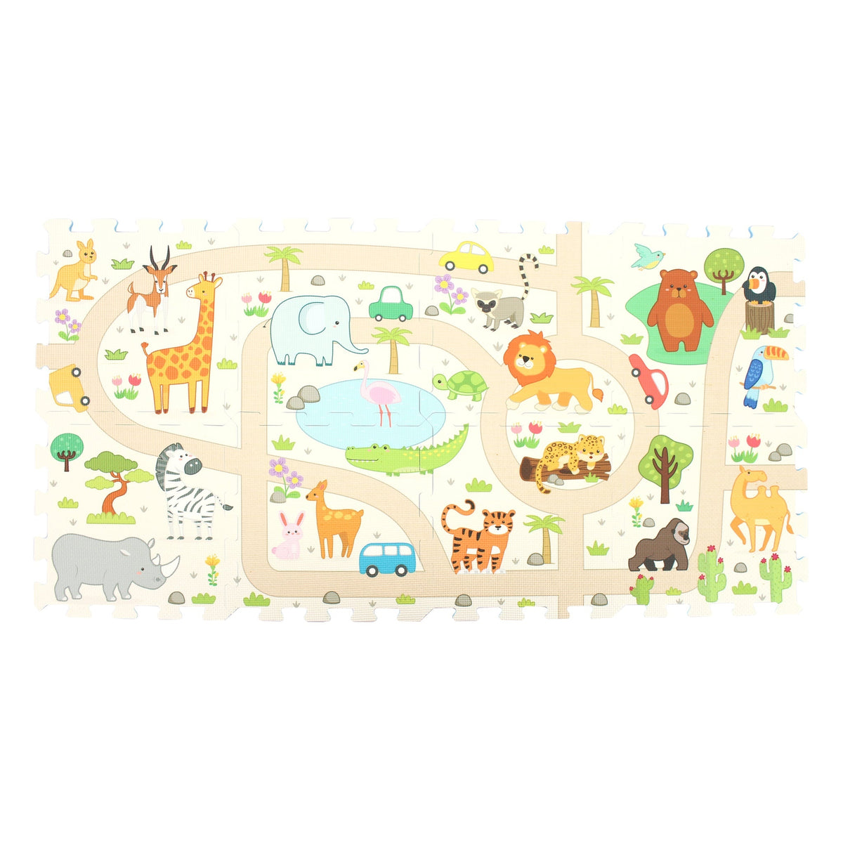 Sunta Safari Play Mat with DIY Tour Bus Play Mats & Gyms Tri Action Toys