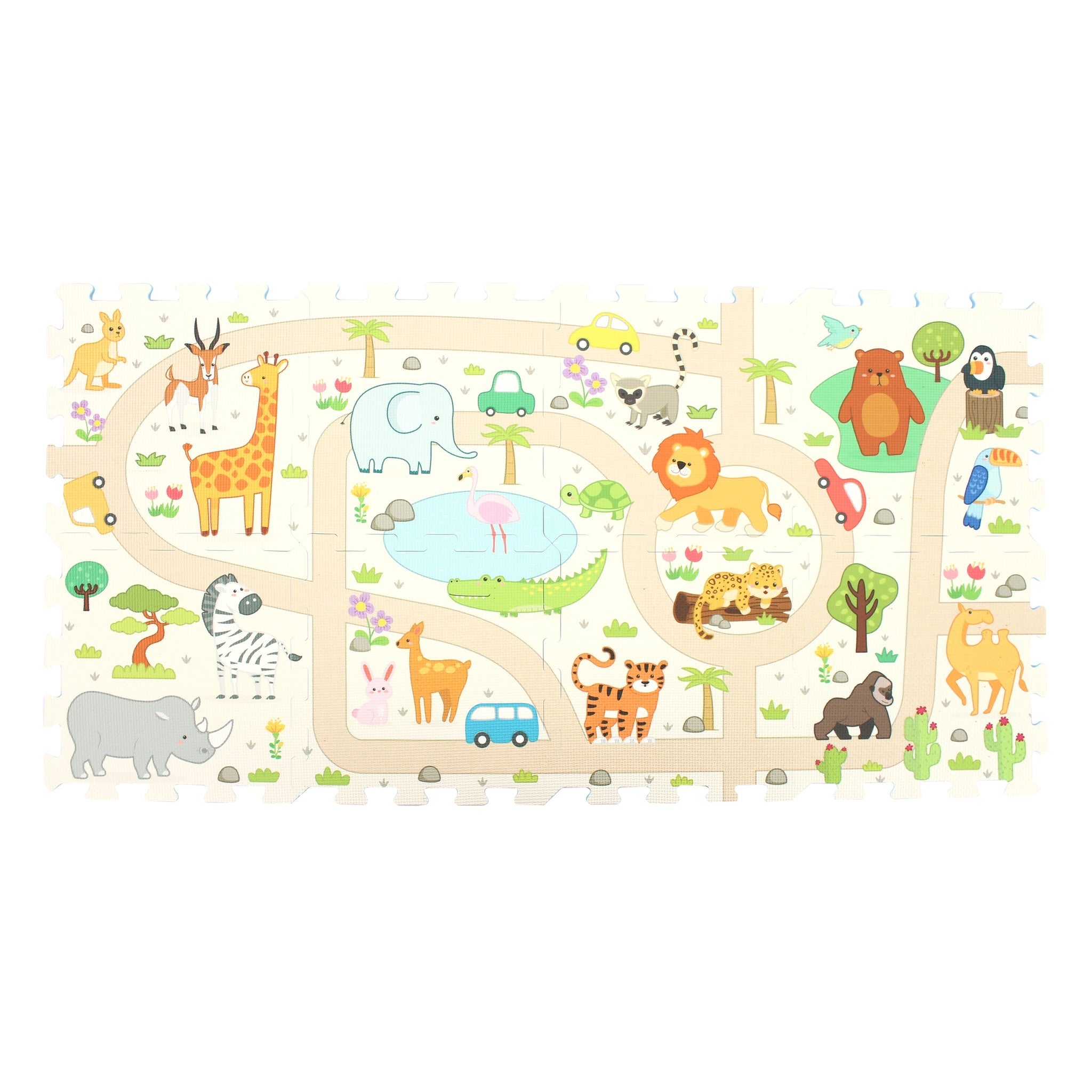 Sunta Safari Play Mat with DIY Tour Bus Play Mats & Gyms Tri Action Toys
