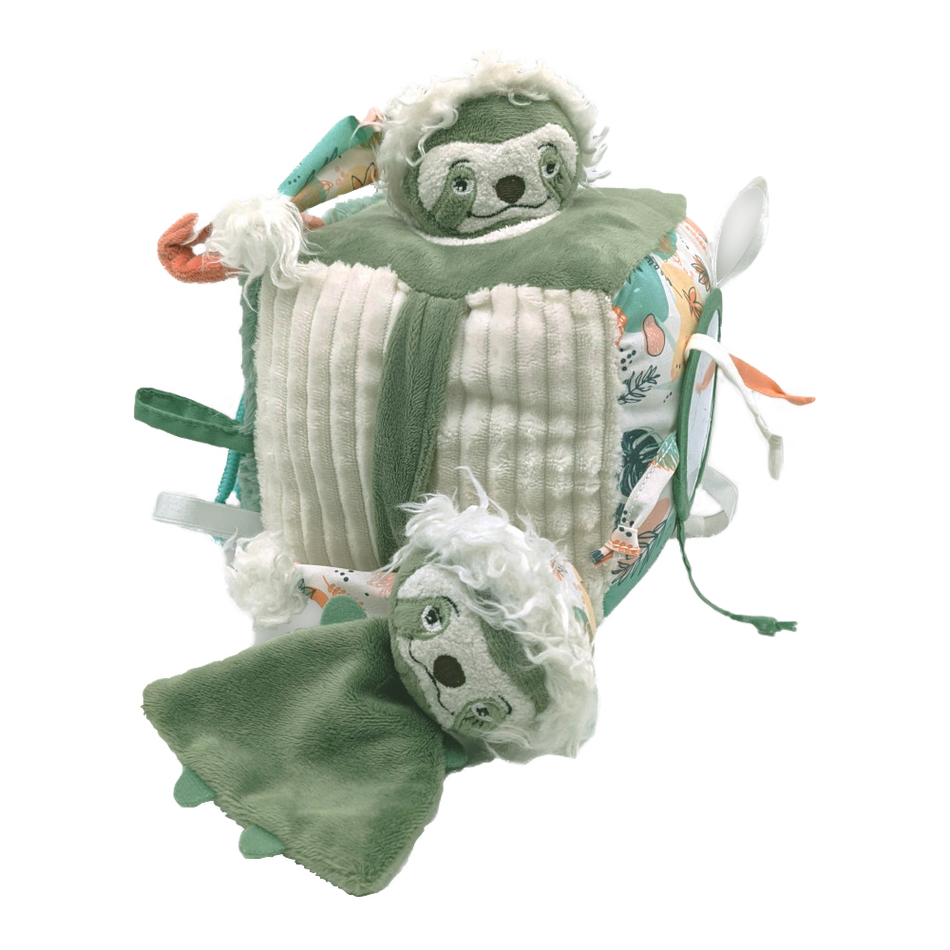 Les Deglingos Activity Cube Toys - Infant Tri Action Toys Chillos the Sloth