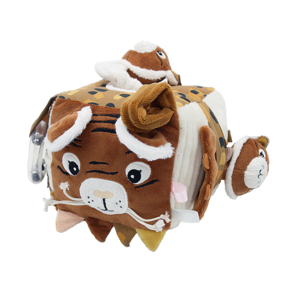 Les Deglingos Activity Cube Toys - Infant Tri Action Toys Speculos the Tiger