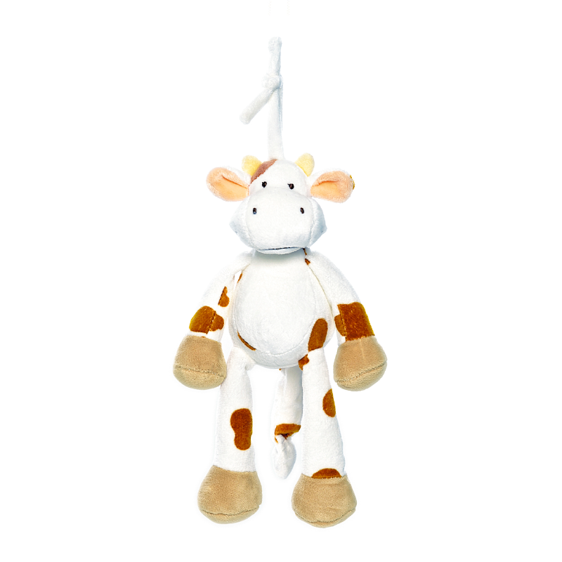 Teddykompaniet Musical Plush Animal Security Blankets Tri Action Toys Cow
