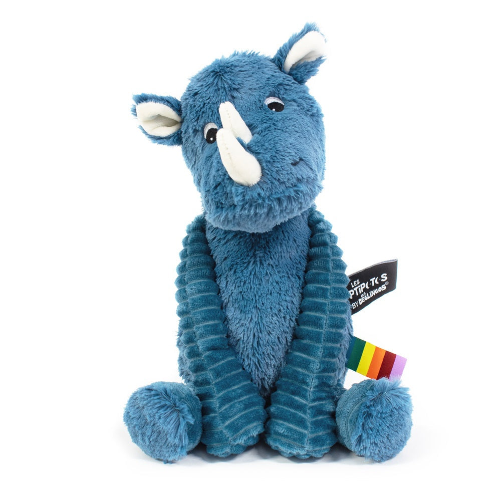 Les Deglingos Ptipotos Grobisou the Rhino - Blue Stuffed Animals Tri Action Toys