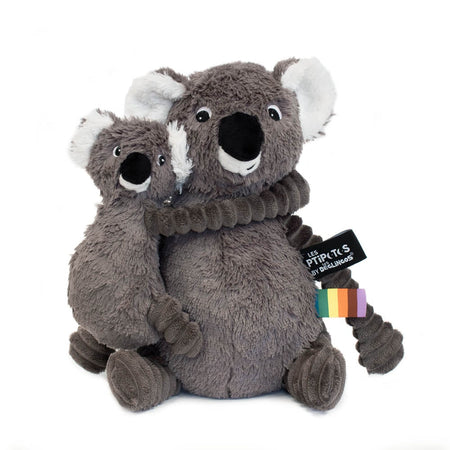 Les Deglingos Ptipotos Trankilou the koala mother and her grey baby Toys - Infant Tri Action Toys