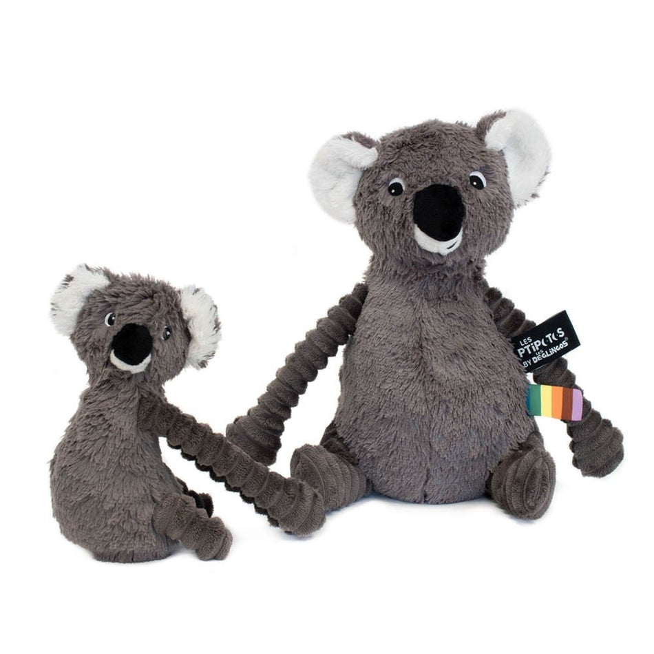 Les Deglingos Ptipotos Trankilou the koala mother and her grey baby Toys - Infant Tri Action Toys