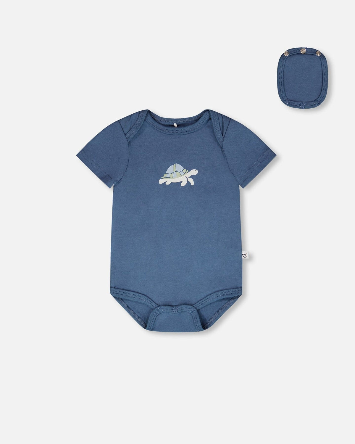Evolutive Organic Cotton Jersey Onesie Medium Blue Bodysuits deux par deux