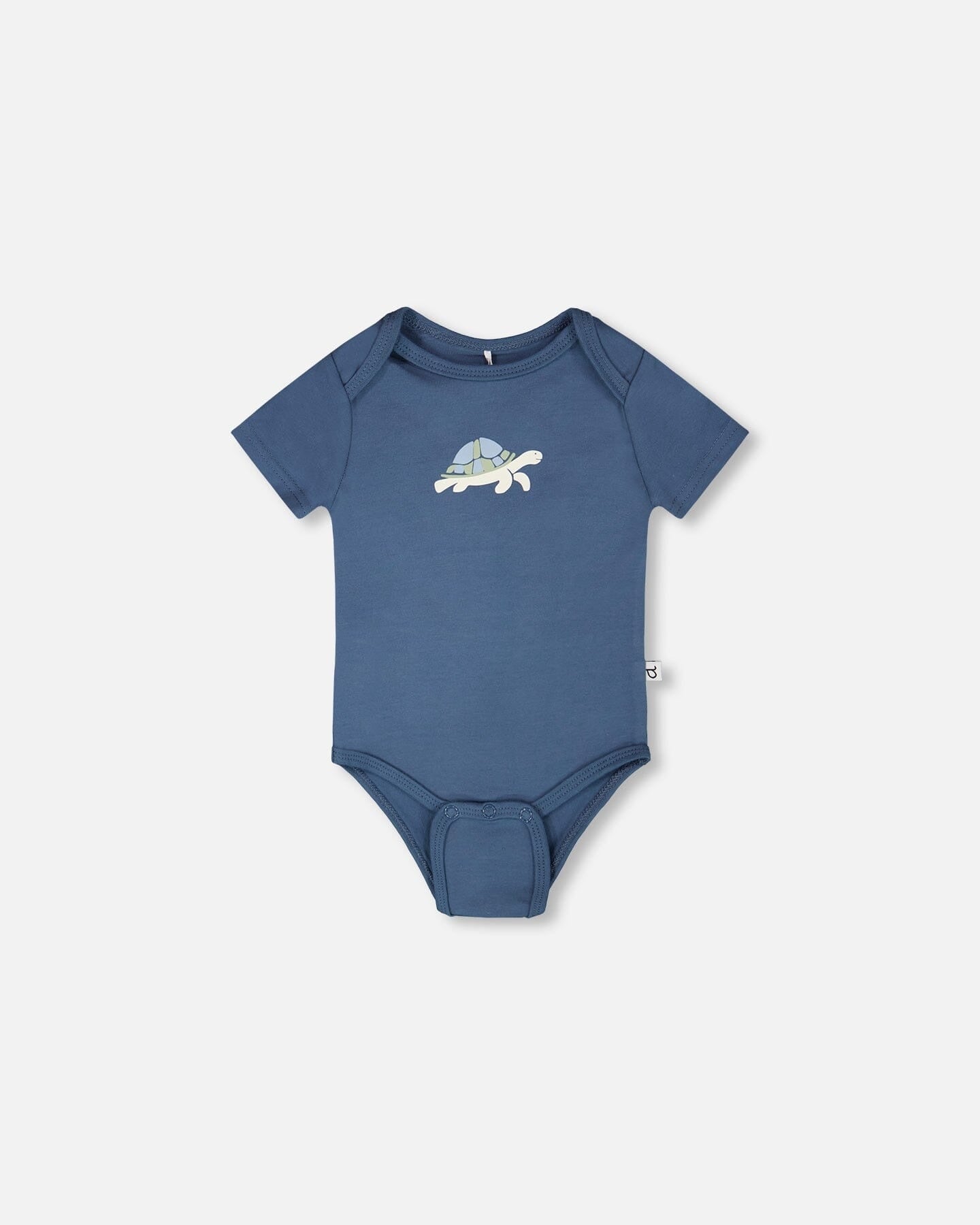 Evolutive Organic Cotton Jersey Onesie Medium Blue Bodysuits deux par deux