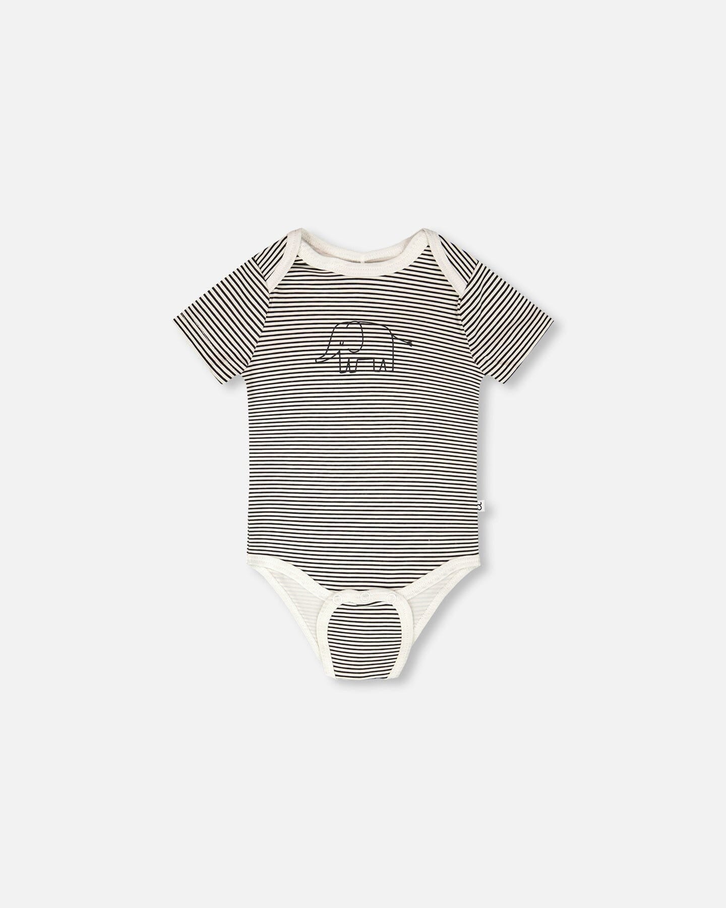 Evolutive Jersey Onesie Black And Off White Stripes Bodysuits deux par deux