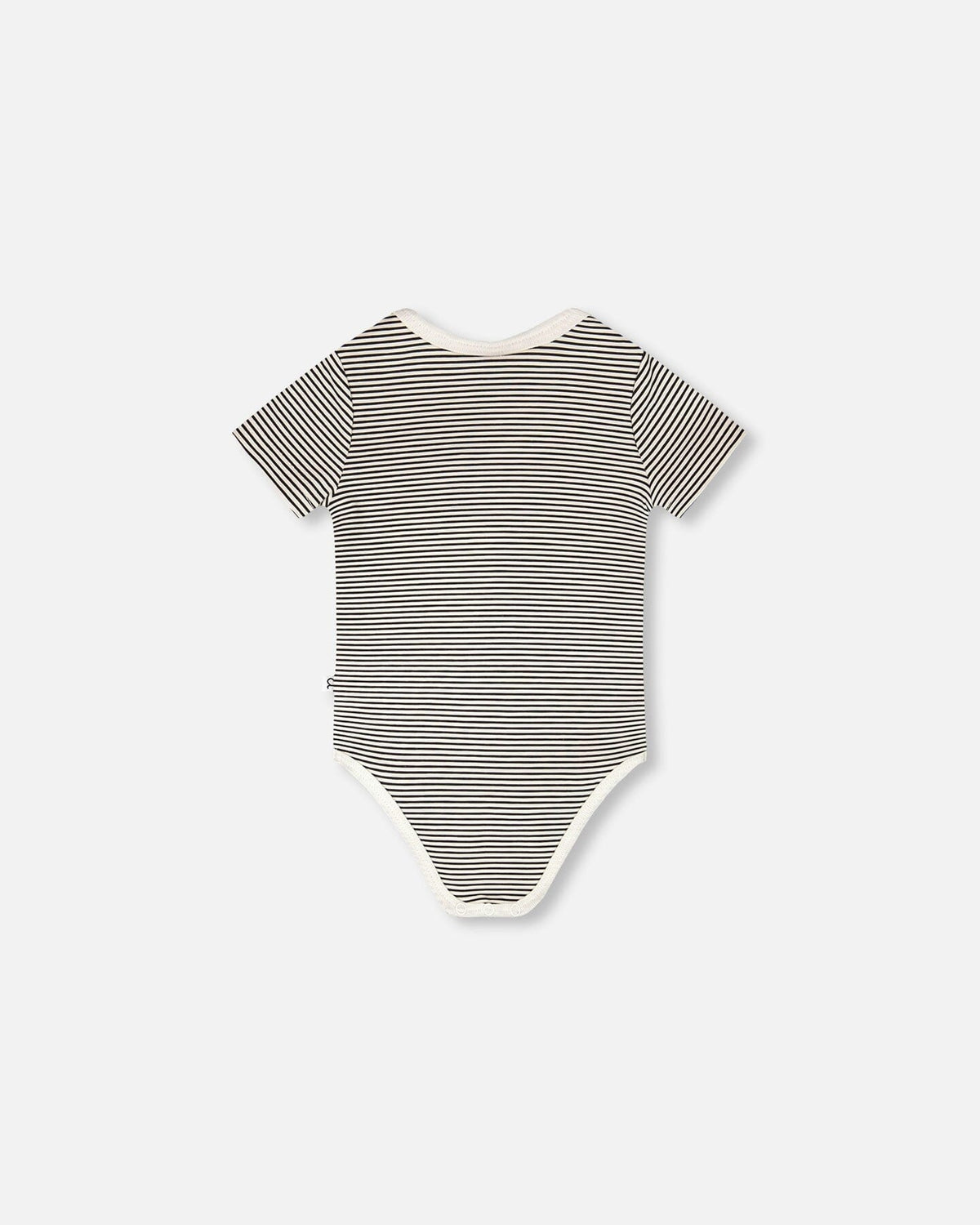 Evolutive Jersey Onesie Black And Off White Stripes Bodysuits deux par deux
