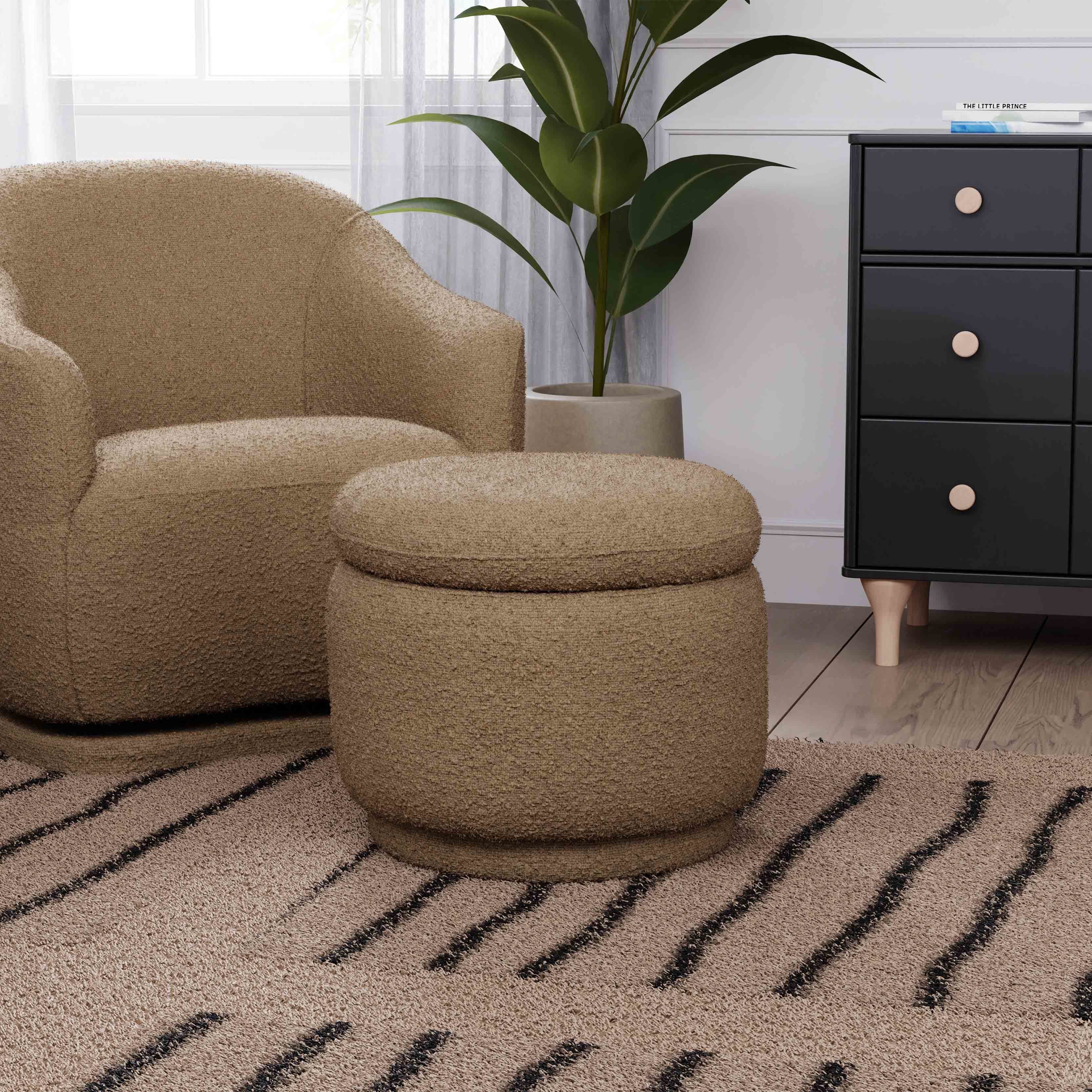 Enoki Storage Ottoman in Boucle Ottomans Babyletto