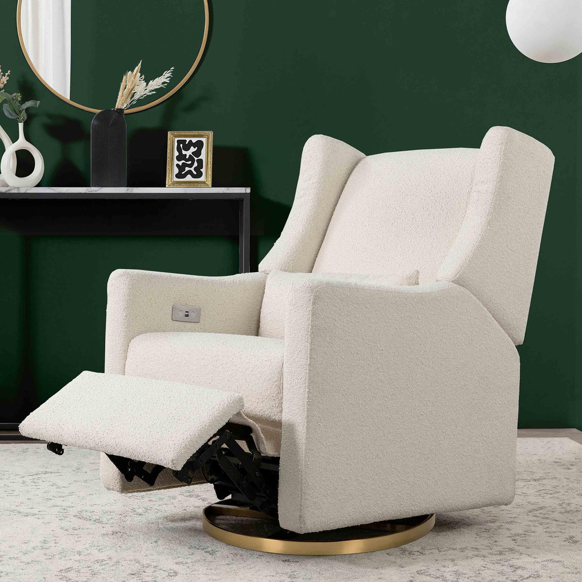 Kiwi Electronic Recliner and Swivel Glider with USB port Recliners Babyletto