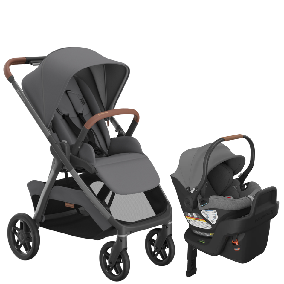 KONA Stroller + ARIA V2 Infant Car Seat Travel System Strollers - Travel Systems UPPAbaby Rowan - Graphite | Graphite Frame | Saddle Leather