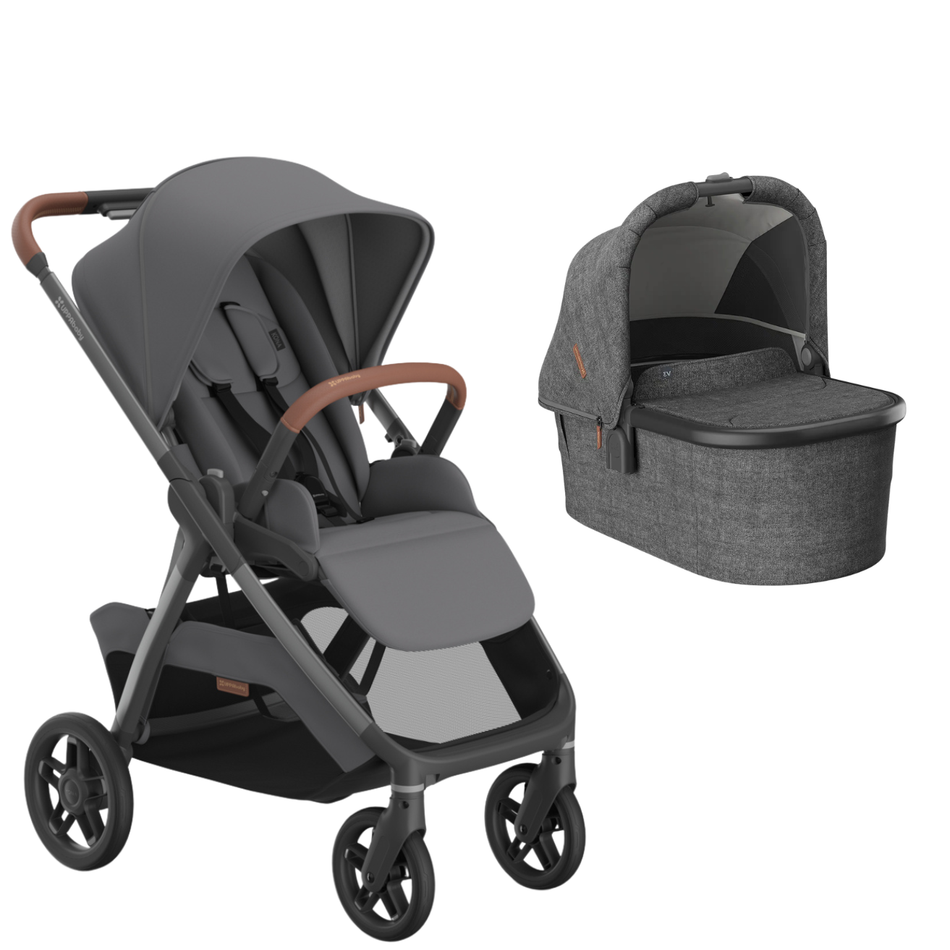 KONA Stroller + Bassinet V3 Newborn Stroller Bundle Strollers - Singles UPPAbaby Rowan - Graphite | Graphite Frame | Saddle Leather