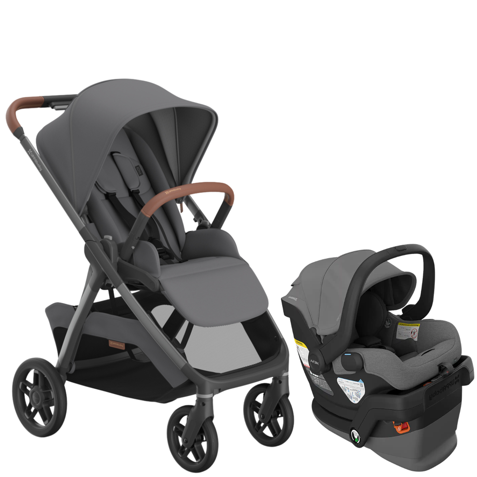 KONA Stroller + MESA V3 Infant Car Seat Travel System Strollers - Travel Systems UPPAbaby Rowan - Graphite | Graphite Frame | Saddle Leather
