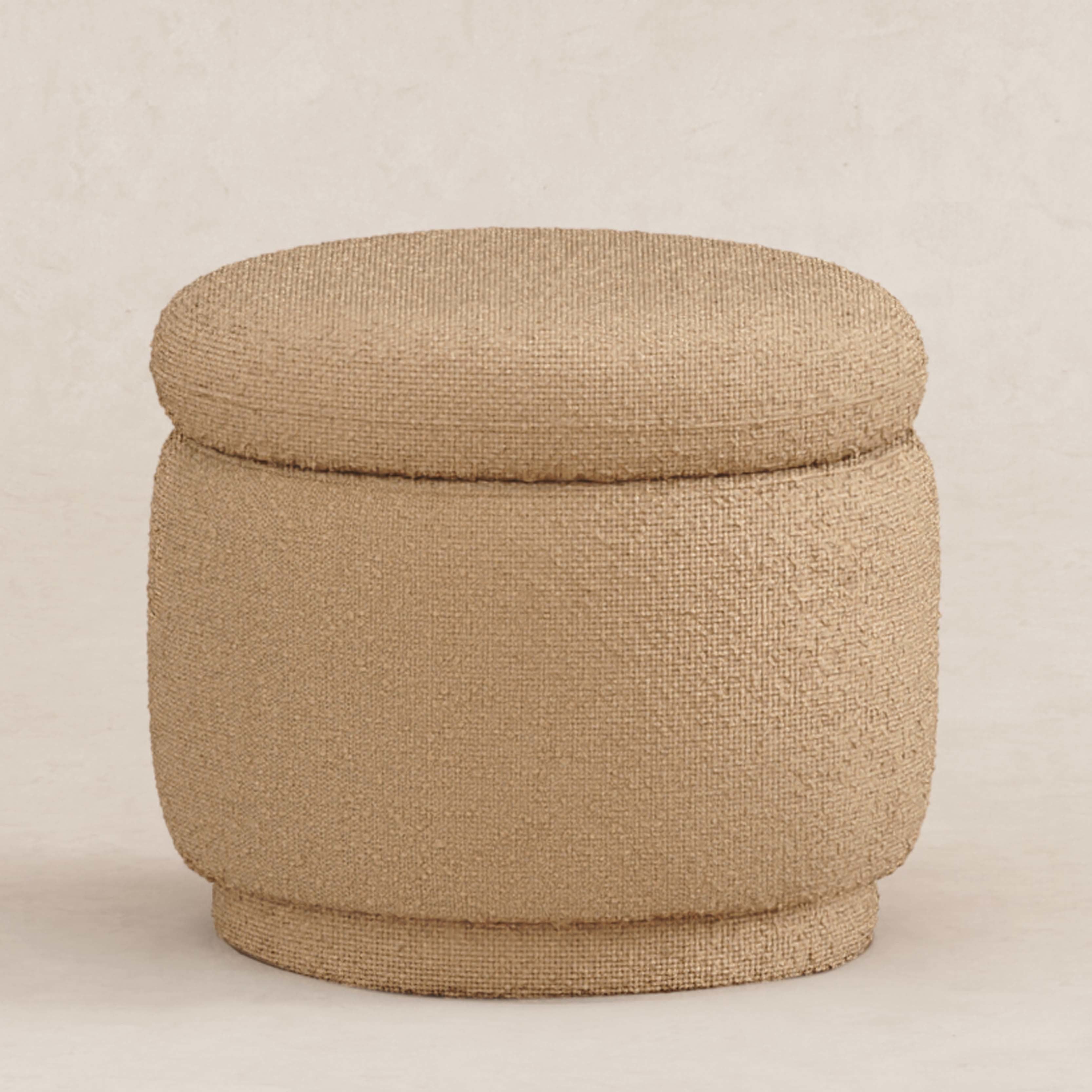 Enoki Storage Ottoman in Boucle Ottomans Babyletto Sand Boucle
