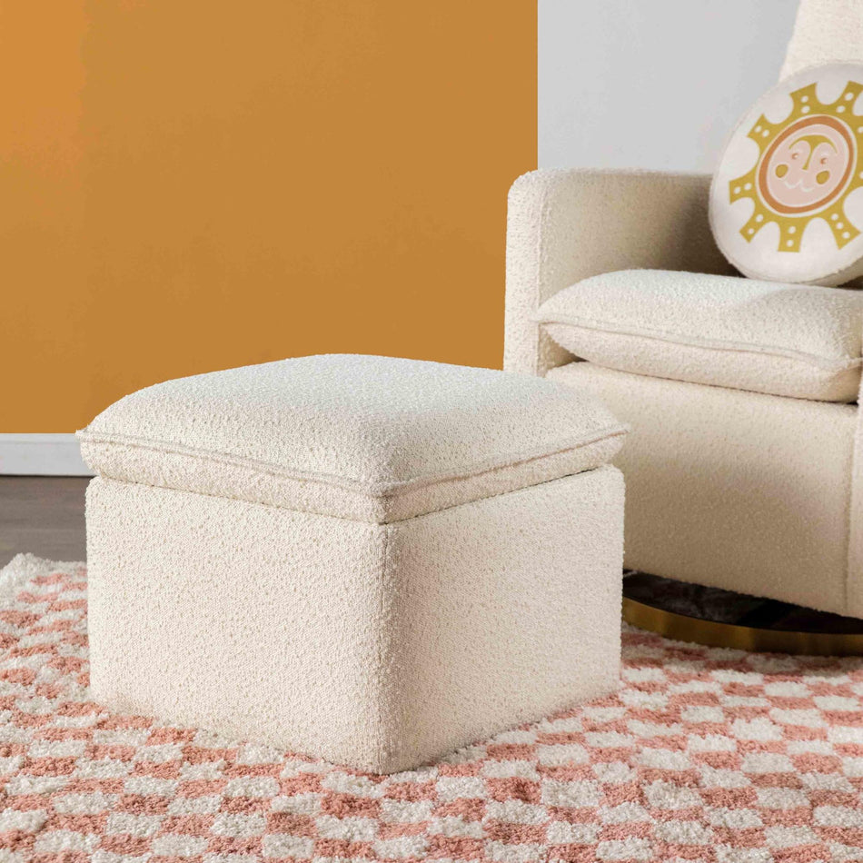Cali Storage Ottoman in Boucle Ottomans Babyletto