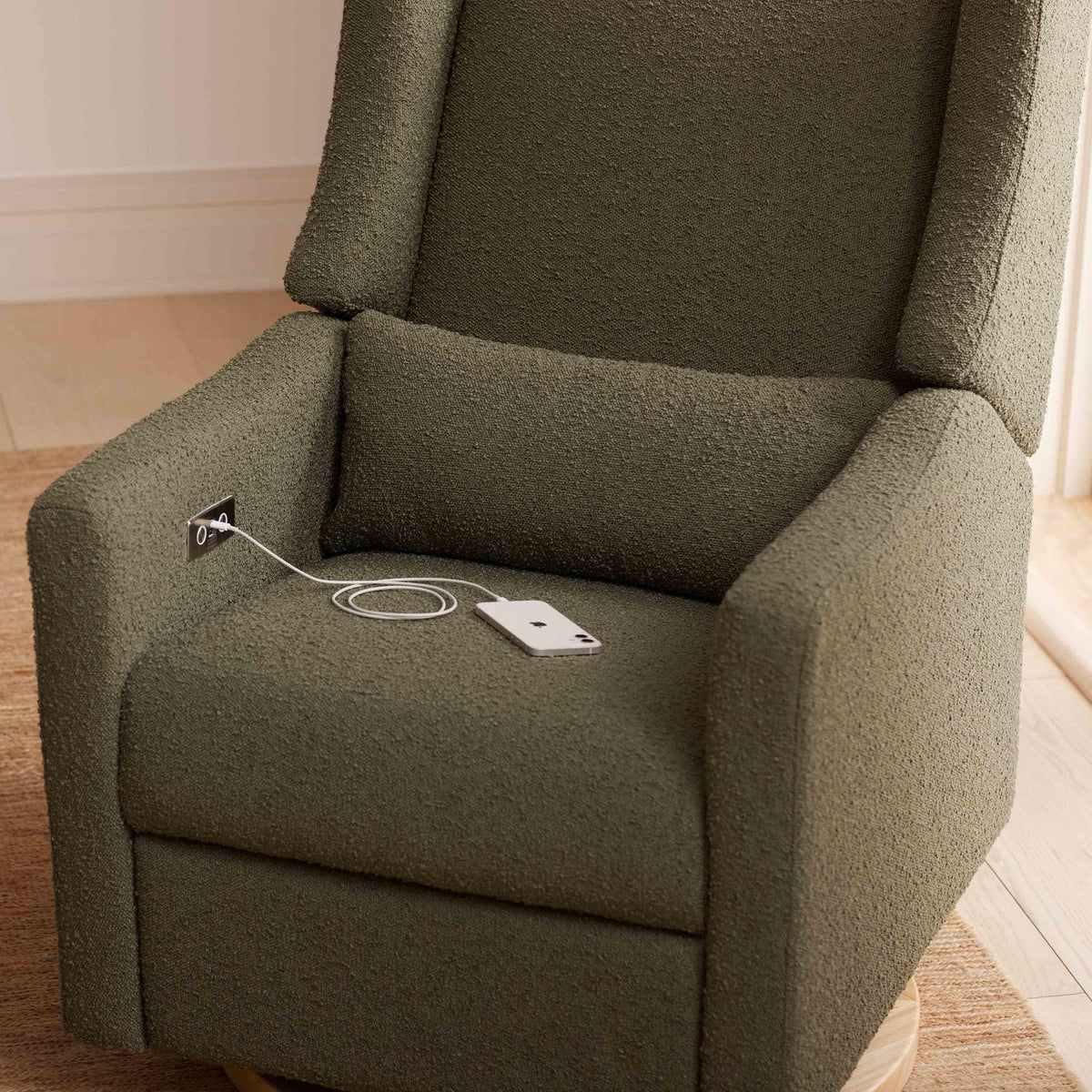 Kiwi Electronic Recliner and Swivel Glider with USB port Recliners Babyletto