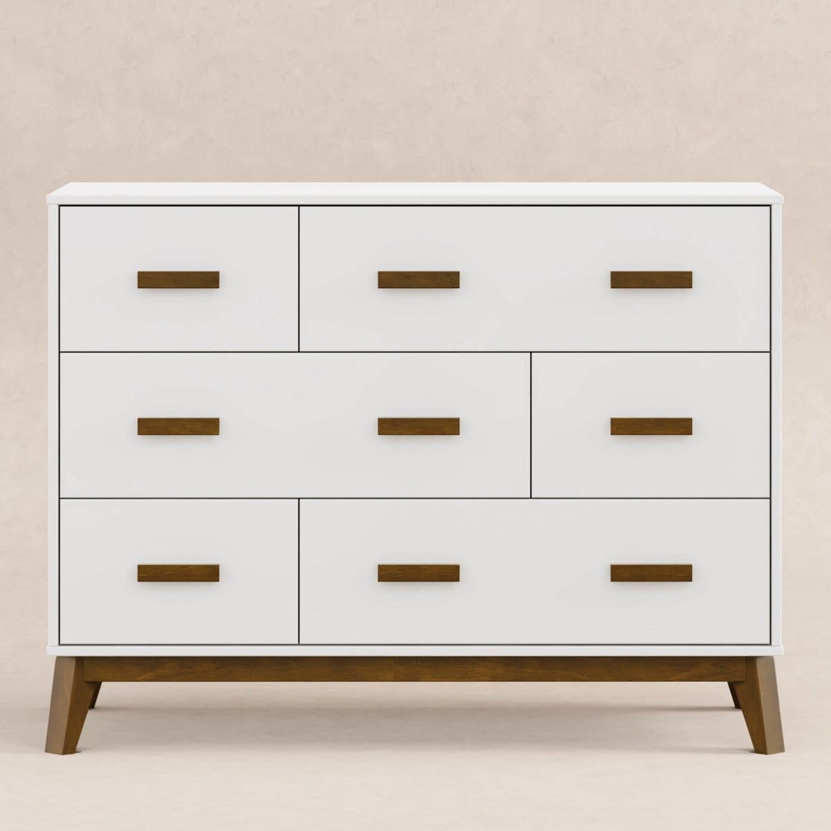 babyletto dresser Babyletto Scoot 6-Drawer Dresser White / Natural Walnut
