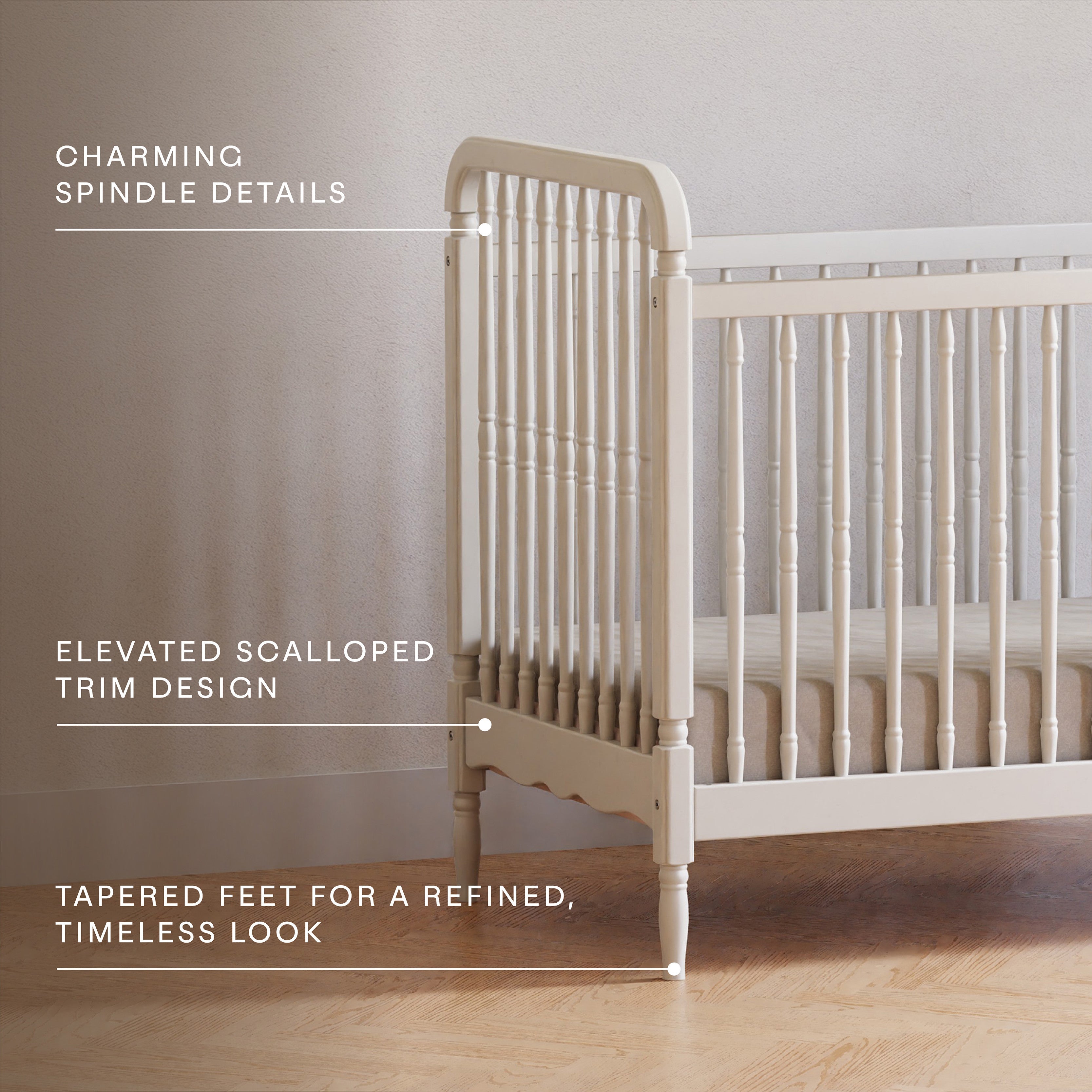 Liberty 3-in-1 Convertible Spindle Crib with Toddler Bed Conversion Kit Convertible Cribs Namesake