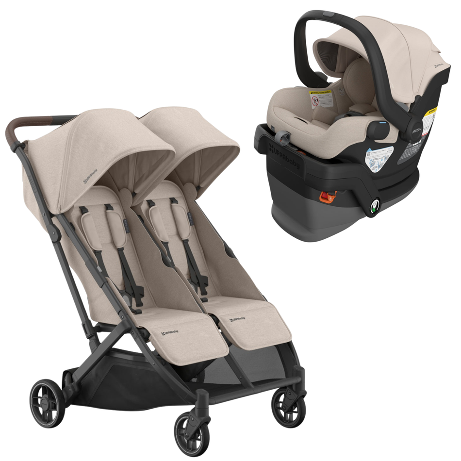 Minu Duo Double Stroller + MESA V3 Infant Car Seat Bundle