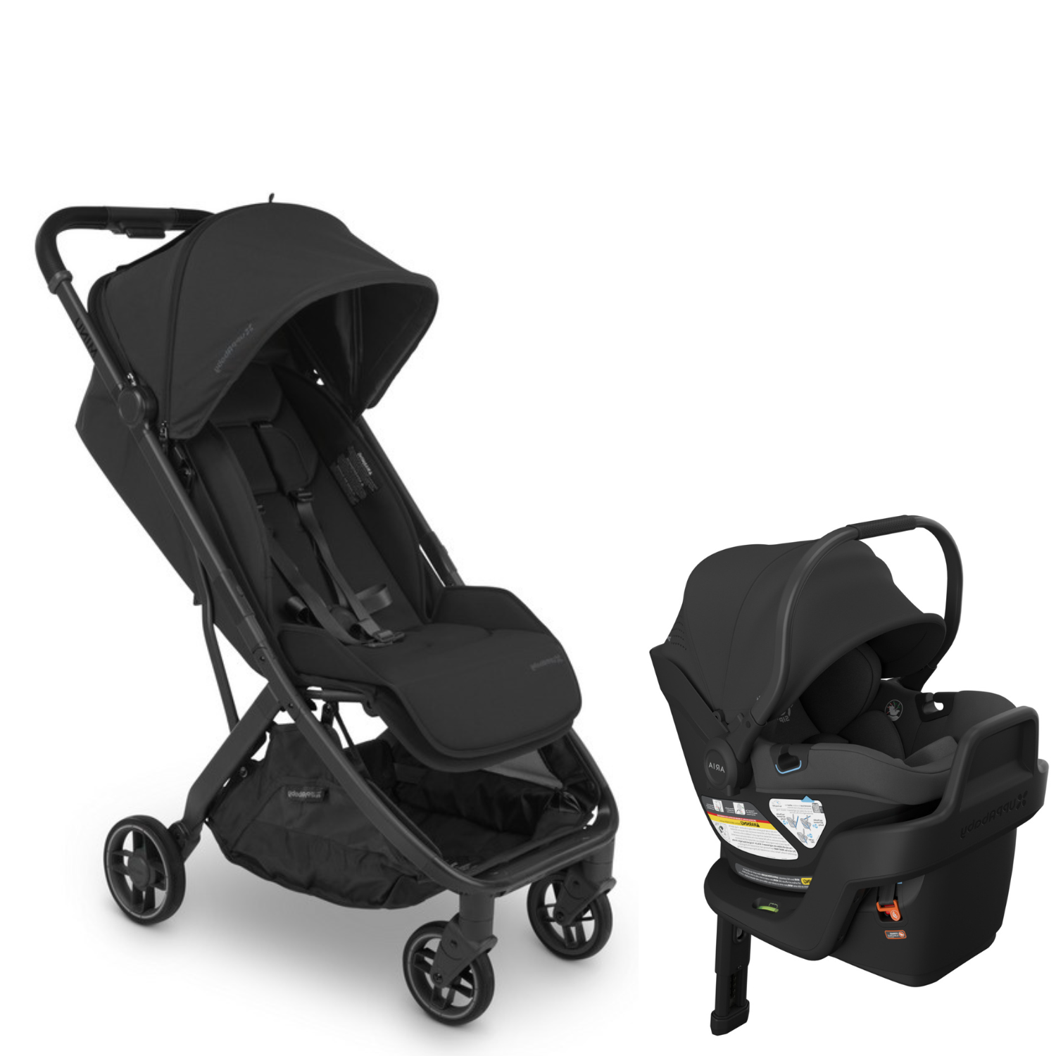 Minu V3 + ARIA V2 Lightweight Infant Travel System Strollers - Travel Systems UPPAbaby Jake Black