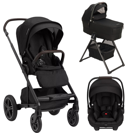 Mixx Next + Pipa Aire rx + Bassinet w/ Stand Strollers - Travel Systems Nuna Caviar / Chocolate