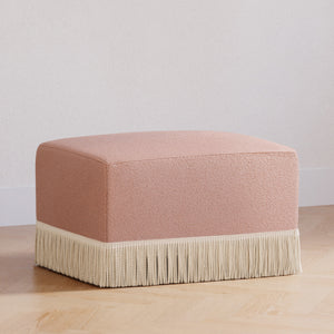 Rose Boucle with Ivory Tassel Fringe