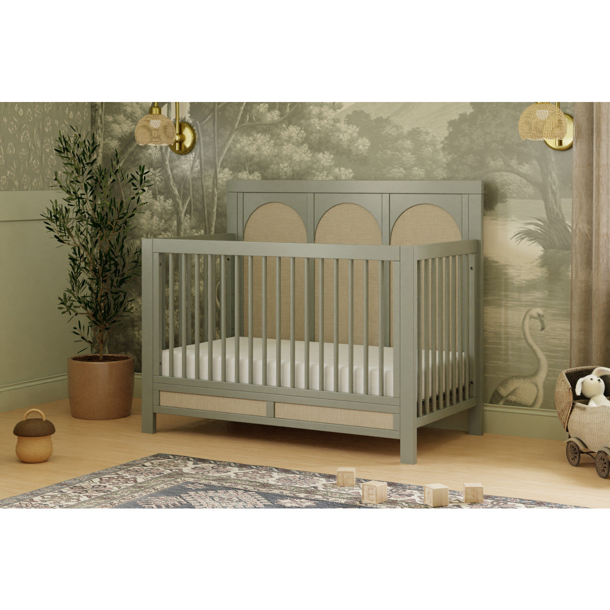 green crib and dresser Namesake Liberty 3-in-1 Convertible Spindle Crib w/Toddler Bed Convers –  Albee Baby