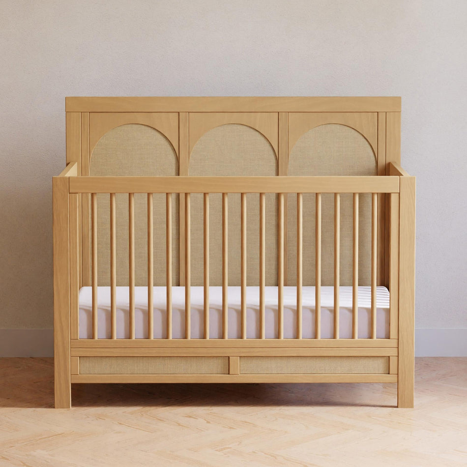 Eloise 4-in-1 Convertible Crib Convertible Cribs Namesake Honey and Performance Sand Eco-Weave